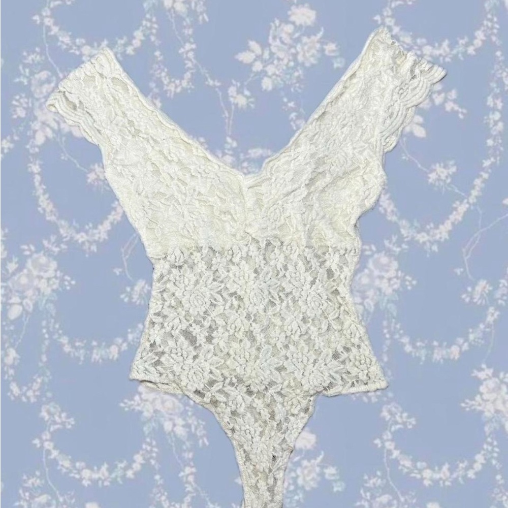 Polly & Esther Lace Bodysuit in White